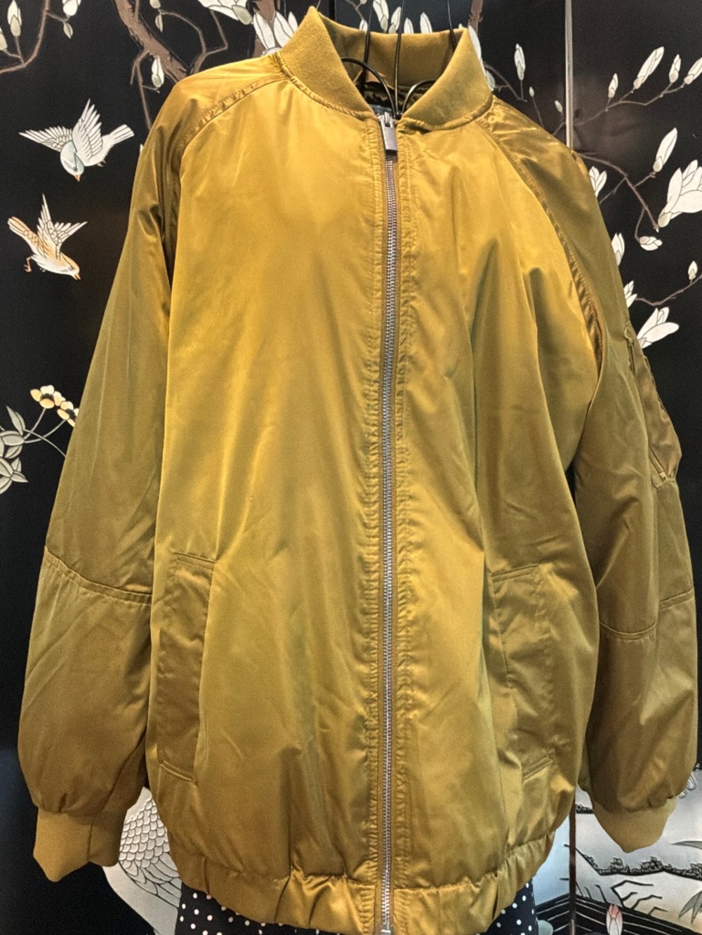 A New Dy chartreuse bomber jacket size small